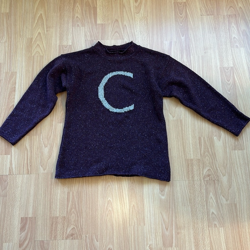 Harry Potter - “C” Weasley knitted sweater, Adult Medium in Burgundy color
